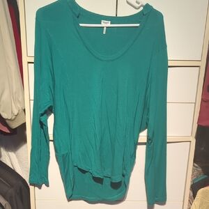 Splendid Green Asymmetrical Knit Blouse
